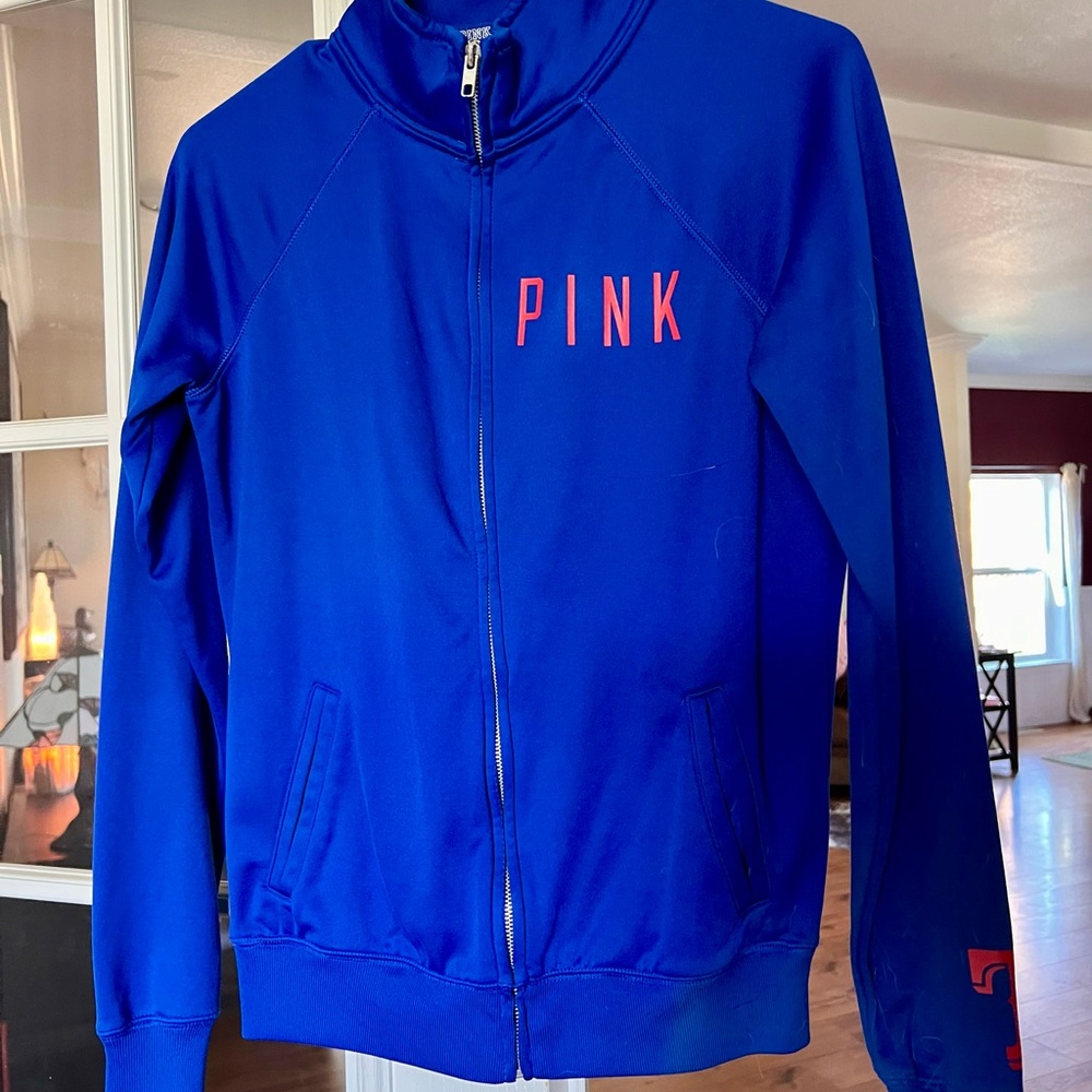 Texas Rangers PINK VS Blue Zip-Up Jacket with Red Lettering